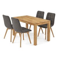 Jídelní set s 4 židlemi Deneb, 140x80x75cm, masiv, dub ASE-1040