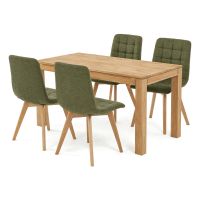 Jídelní set s 4 židlemi Deneb, 140x80x75cm, masiv, dub ASE-1040