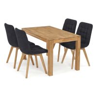 Jídelní set s 4 židlemi Deneb, 140x80x75cm, masiv, dub ASE-1040