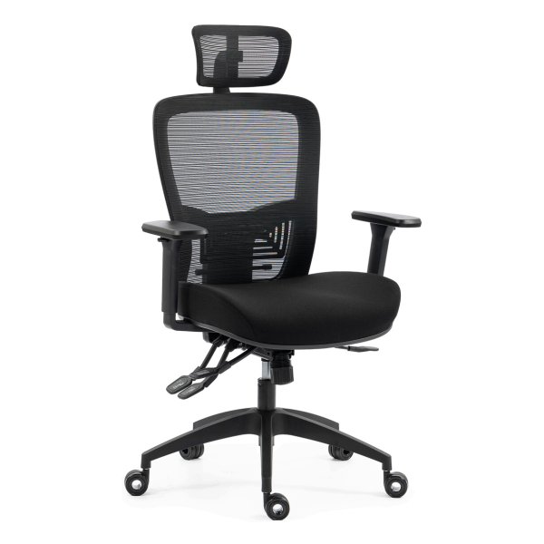 Kancelářská židle, asynchronní mechanismus, černá síťovina KA-H2491