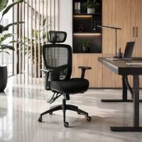 Kancelářská židle, asynchronní mechanismus, černá síťovina KA-H2491