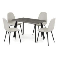 Jídelní set s 4 židlemi Canopus, 140x80x76cm, mdf, šedý dub ASE-1048