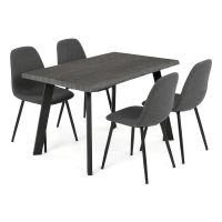 Jídelní set s 4 židlemi Canopus, 140x80x76cm, mdf, šedý dub ASE-1048