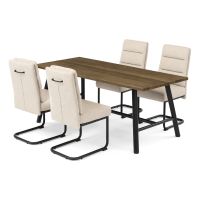 Jídelní set s 4 židlemi Antares, 180x90x76cm, dýha, ořech ASE-1045