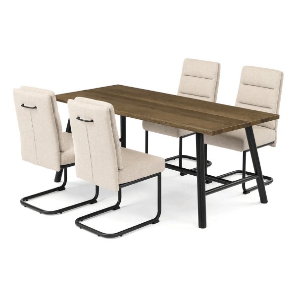 Jídelní set s 4 židlemi Antares, 180x90x76cm, dýha, ořech ASE-1045