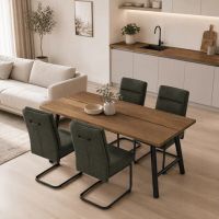 Jídelní set s 4 židlemi Antares, 180x90x76cm, dýha, ořech ASE-1045