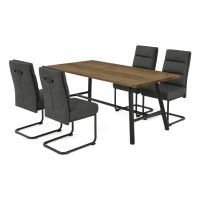 Jídelní set s 4 židlemi Antares, 180x90x76cm, dýha, ořech ASE-1045