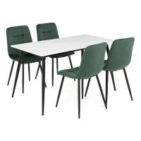 Jídelní set s 4 židlemi Capella, 130x70x76cm, keramika, dekor mramor ASE-1049