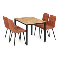 Jídelní set s 4 židlemi Leonis, 110x70x75cm, mdf, divoký dub ASE-1043