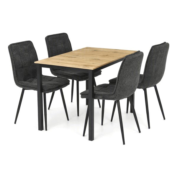 Jídelní set s 4 židlemi Leonis, 110x70x75cm, mdf, divoký dub ASE-1043