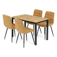 Jídelní set s 4 židlemi Leonis, 110x70x75cm, mdf, divoký dub ASE-1043