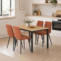 Jídelní set s 4 židlemi Leonis, 110x70x75cm, mdf, divoký dub ASE-1043
