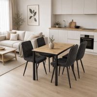 Jídelní set s 4 židlemi Leonis, 110x70x75cm, mdf, divoký dub ASE-1043